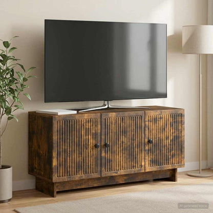 vidaXL TV Cabinet Smoked Oak 99 x 34.5 x 50 cm Engineered Wood