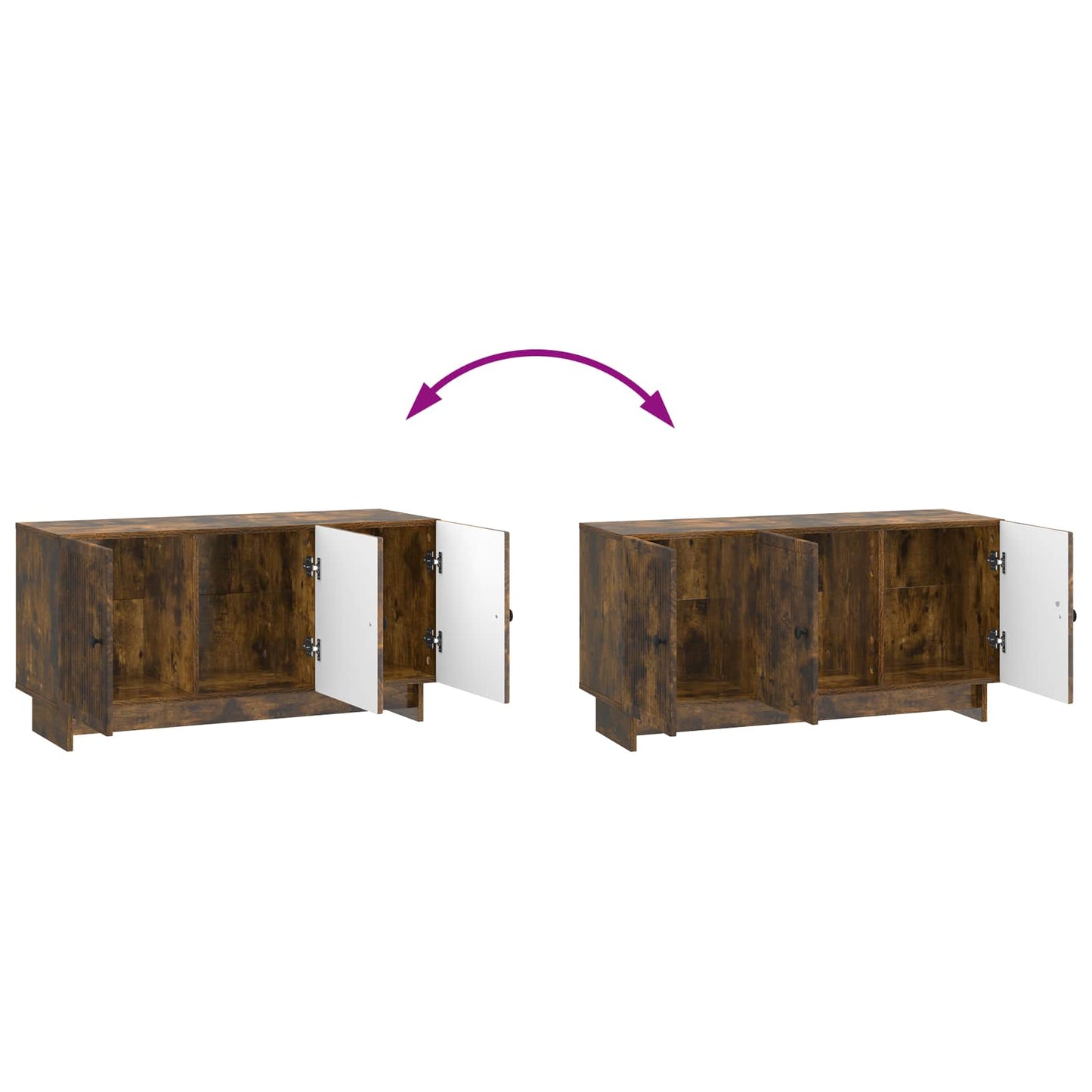 vidaXL TV Cabinet Smoked Oak 99 x 34.5 x 50 cm Engineered Wood