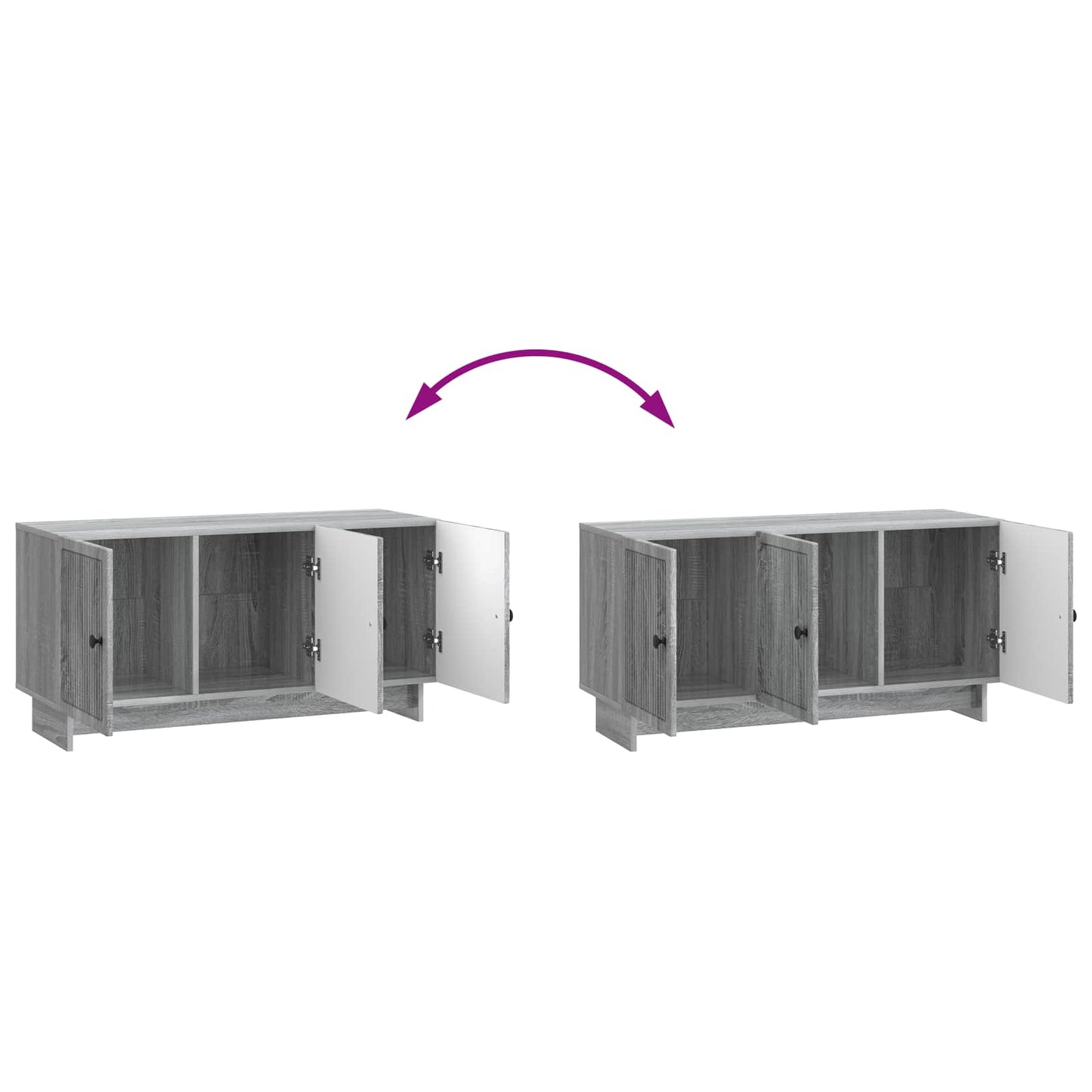 vidaXL TV Cabinet Grey Sonoma 99 x 34.5 x 50 cm Engineered Wood
