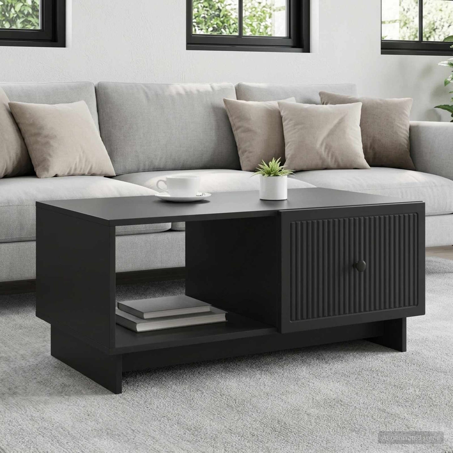 vidaXL Coffee Table Black 90 x 50 x 40 cm Engineered Wood