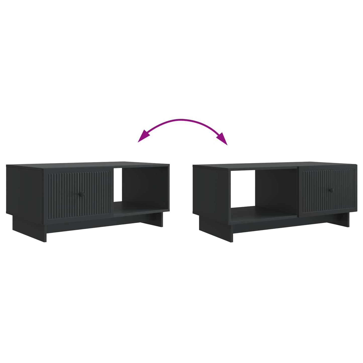 vidaXL Coffee Table Black 90 x 50 x 40 cm Engineered Wood