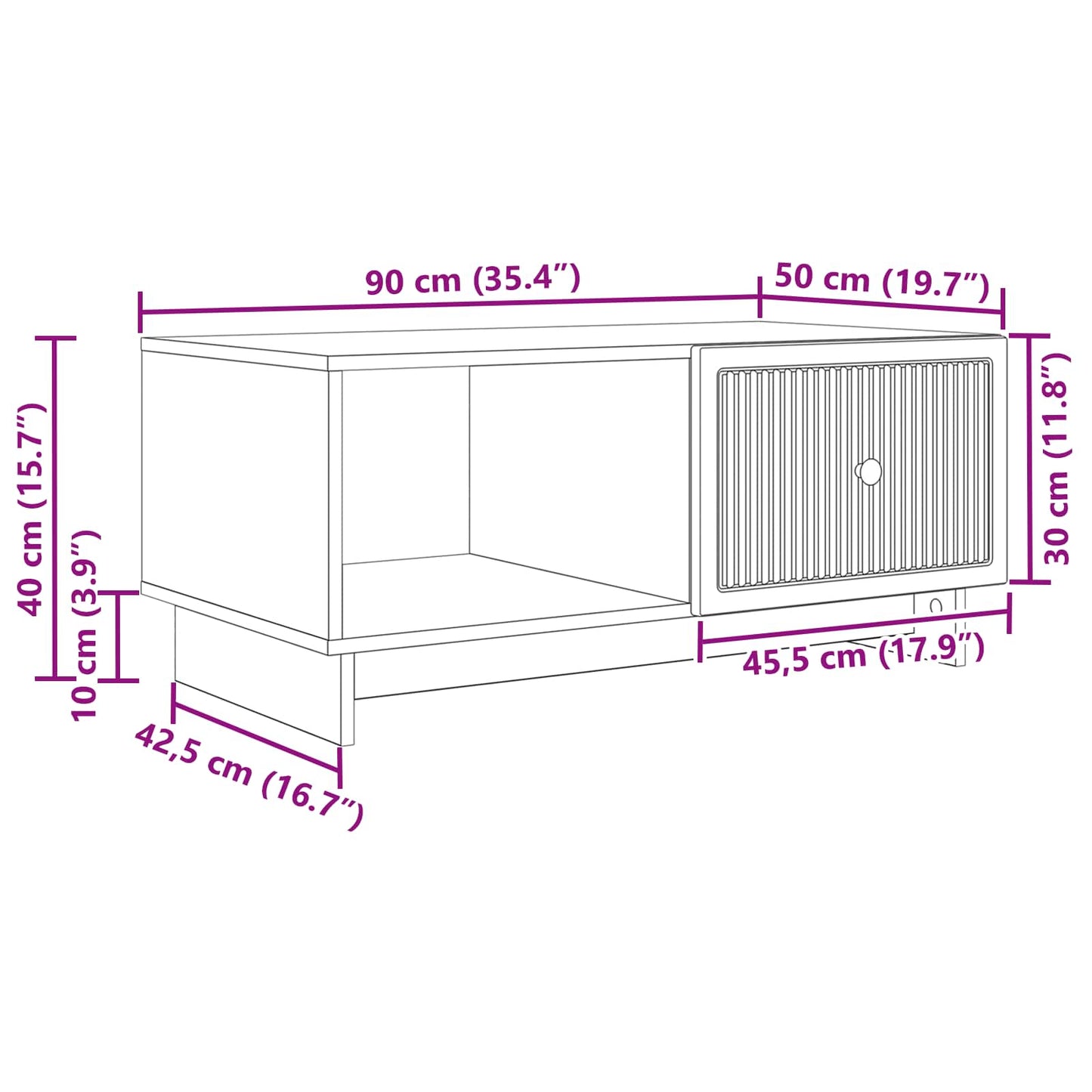 vidaXL Coffee Table Black 90 x 50 x 40 cm Engineered Wood