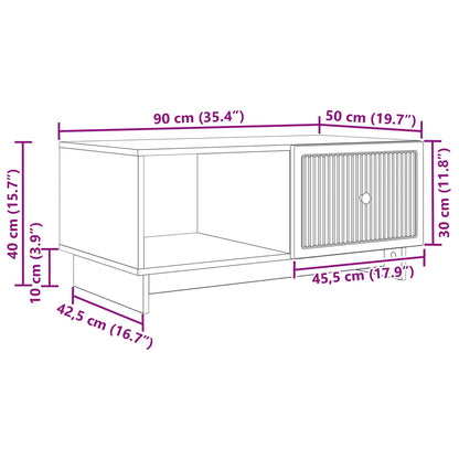 vidaXL Coffee Table Black 90 x 50 x 40 cm Engineered Wood