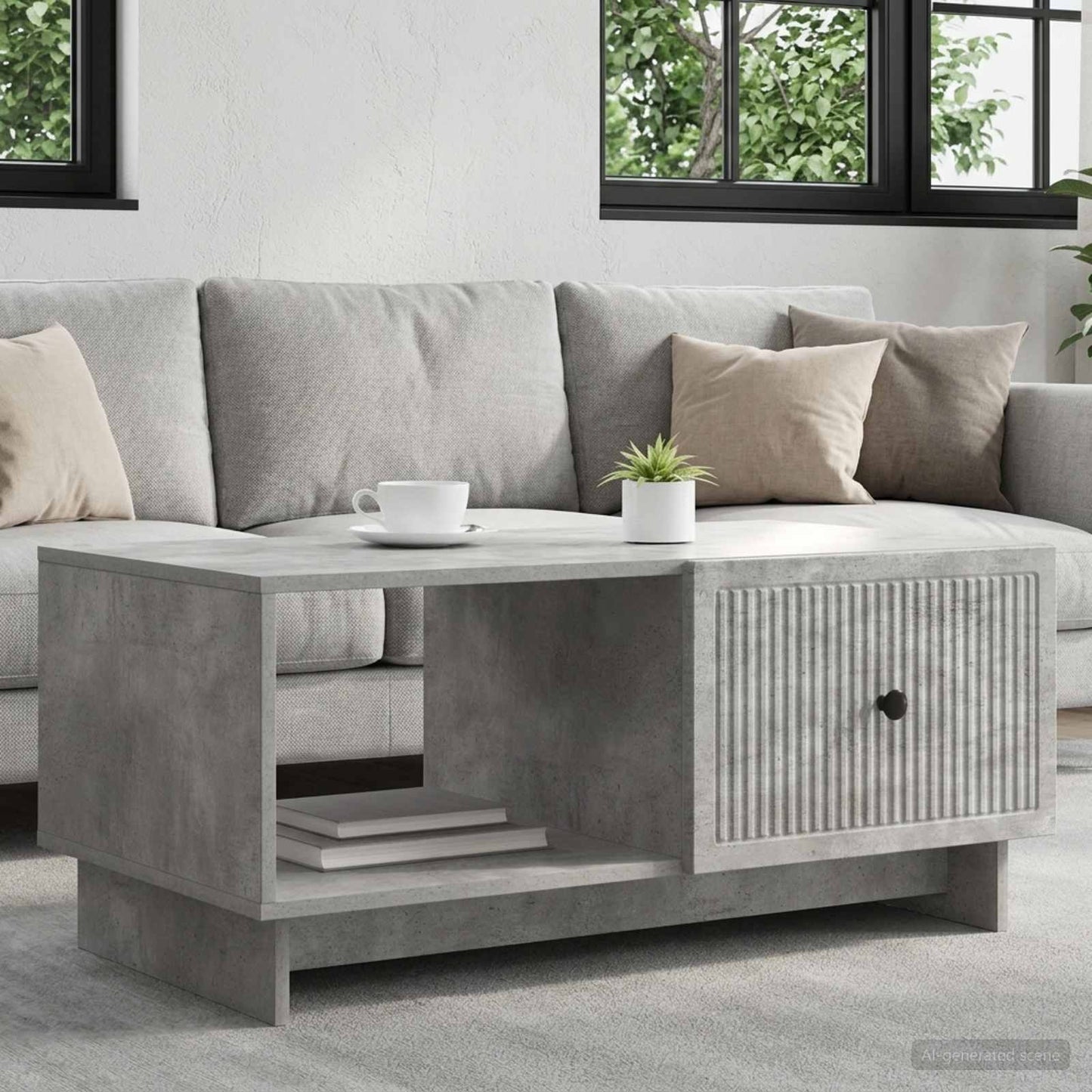 vidaXL Coffee Table Concrete Grey 90 x 50 x 40 cm Engineered Wood