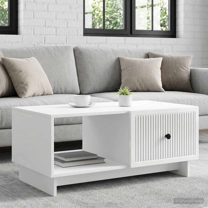 vidaXL Coffee Table High Gloss White 90 x 50 x 40 cm Engineered Wood