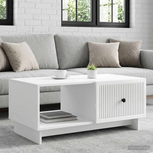 vidaXL Coffee Table High Gloss White 90 x 50 x 40 cm Engineered Wood