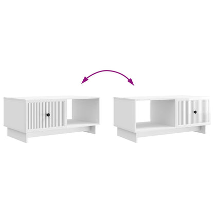 vidaXL Coffee Table High Gloss White 90 x 50 x 40 cm Engineered Wood