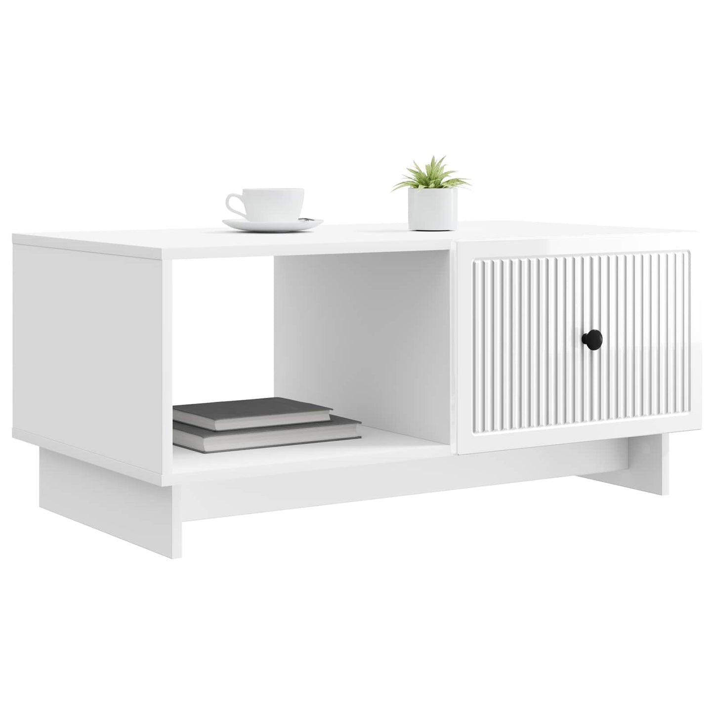 vidaXL Coffee Table High Gloss White 90 x 50 x 40 cm Engineered Wood
