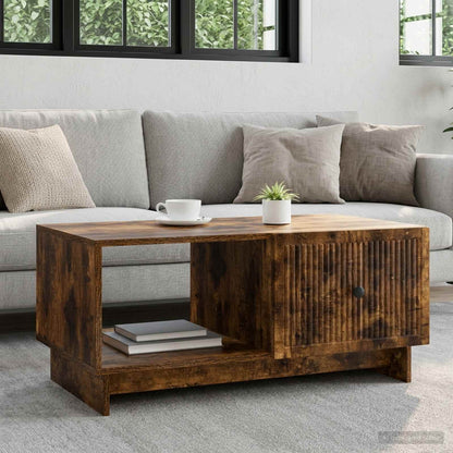 vidaXL Coffee Table Smoked Oak 90 x 50 x 40 cm Engineered Wood