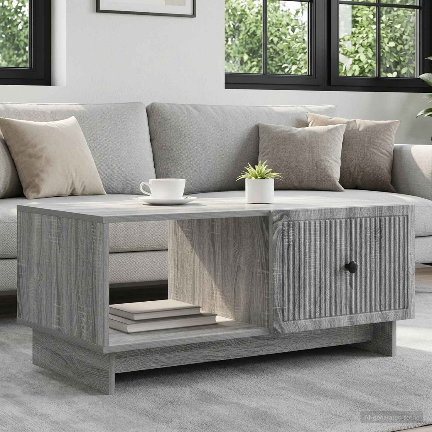 vidaXL Coffee Table Grey Sonoma 90 x 50 x 40 cm Engineered Wood