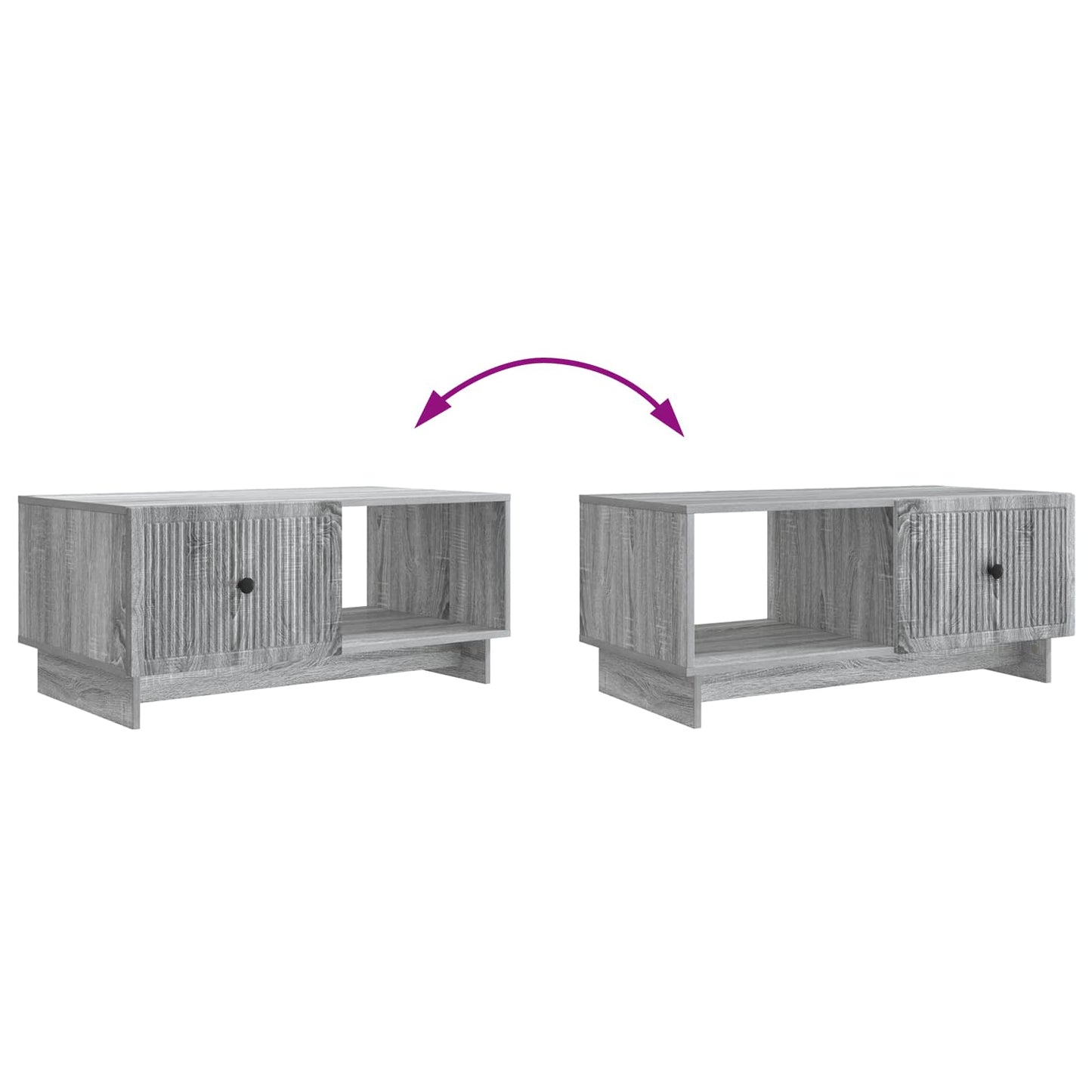 vidaXL Coffee Table Grey Sonoma 90 x 50 x 40 cm Engineered Wood