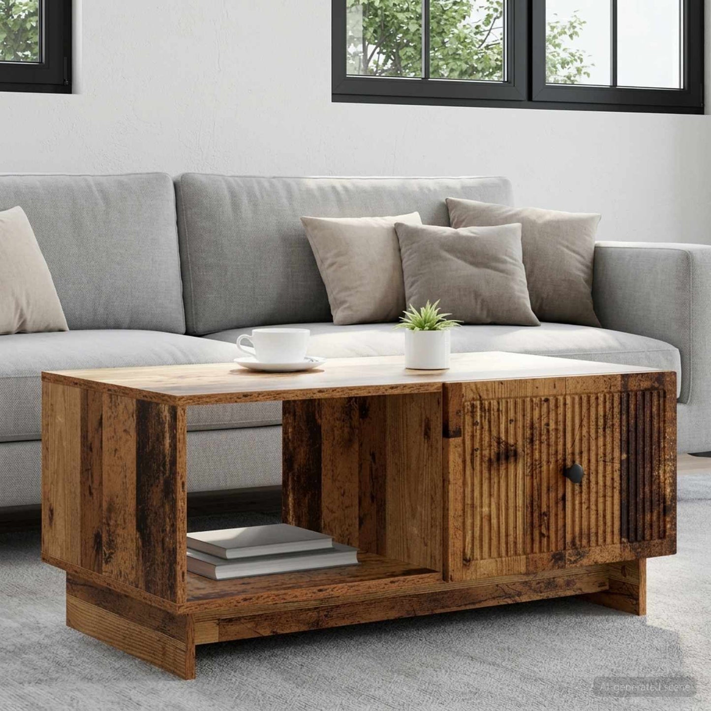 vidaXL Coffee Table Old Wood 90 x 50 x 40 cm Engineered Wood