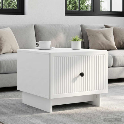 vidaXL Coffee Table with Drawer White 49 x 50 x 40 cm Engineered Wood