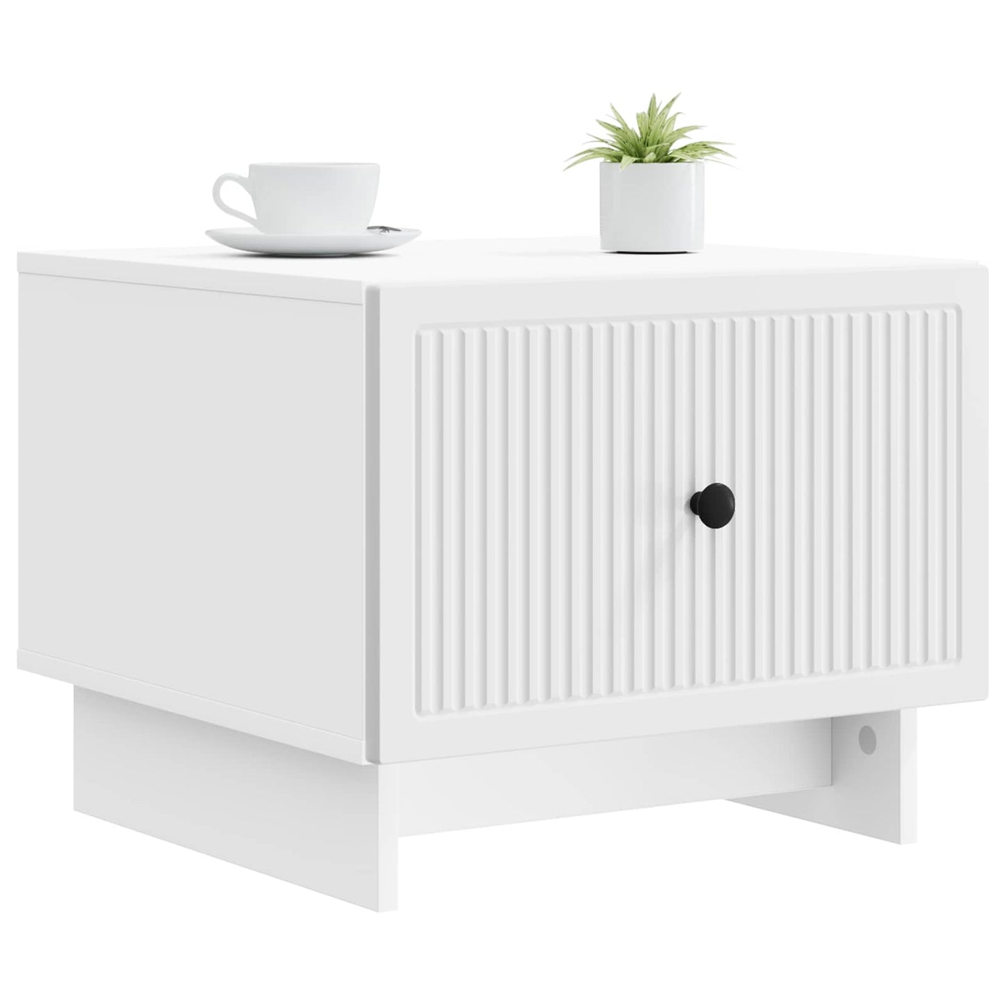 vidaXL Coffee Table with Drawer White 49 x 50 x 40 cm Engineered Wood