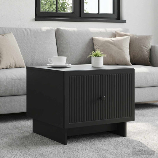 vidaXL Coffee Table with Drawer Black 49 x 50 x 40 cm Engineered Wood