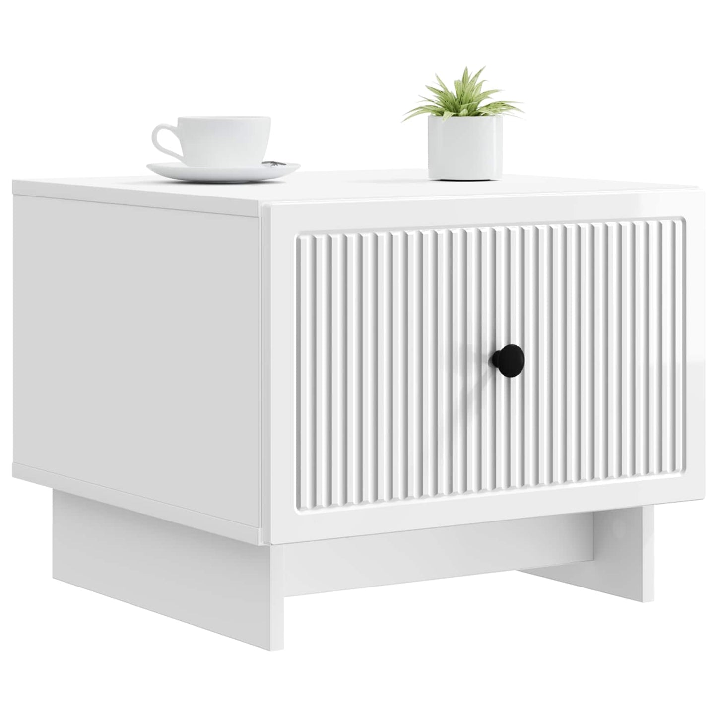vidaXL Coffee Table High Gloss White 49 x 50 x 40 cm Engineered Wood
