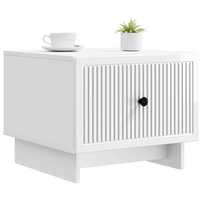 vidaXL Coffee Table High Gloss White 49 x 50 x 40 cm Engineered Wood