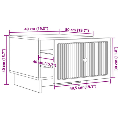 vidaXL Coffee Table Smoked Oak 49 x 50 x 40 cm Engineered Wood
