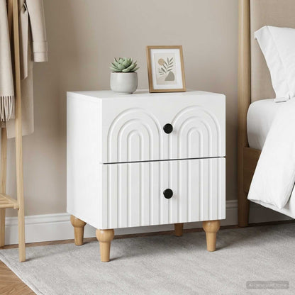 vidaXL Bedside Cabinet 2 pcs White 43 x 34.5 x 48 cm Engineered Wood