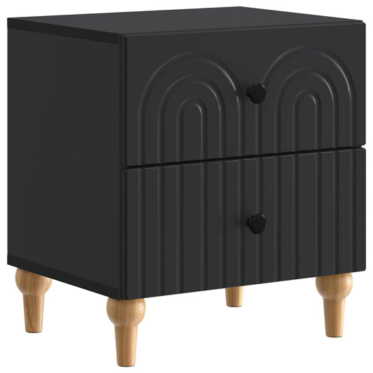 vidaXL Bedside Cabinet Black 43 x 34.5 x 48 cm Engineered Wood