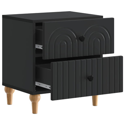 vidaXL Bedside Cabinet 2 pcs Black 43 x 34.5 x 48 cm Engineered Wood