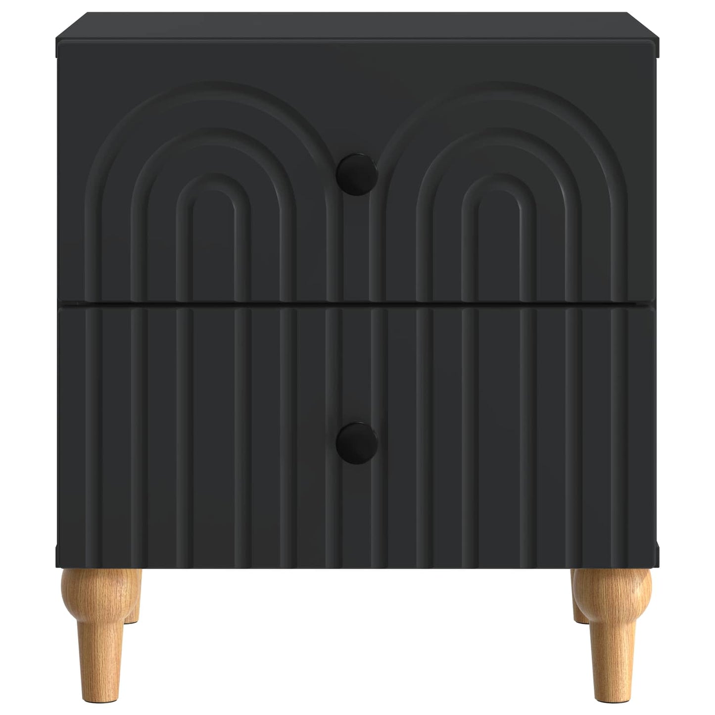vidaXL Bedside Cabinet 2 pcs Black 43 x 34.5 x 48 cm Engineered Wood
