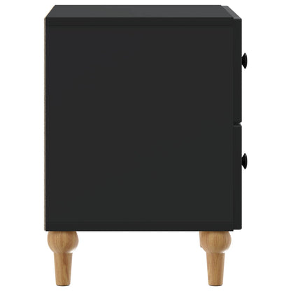 vidaXL Bedside Cabinet 2 pcs Black 43 x 34.5 x 48 cm Engineered Wood