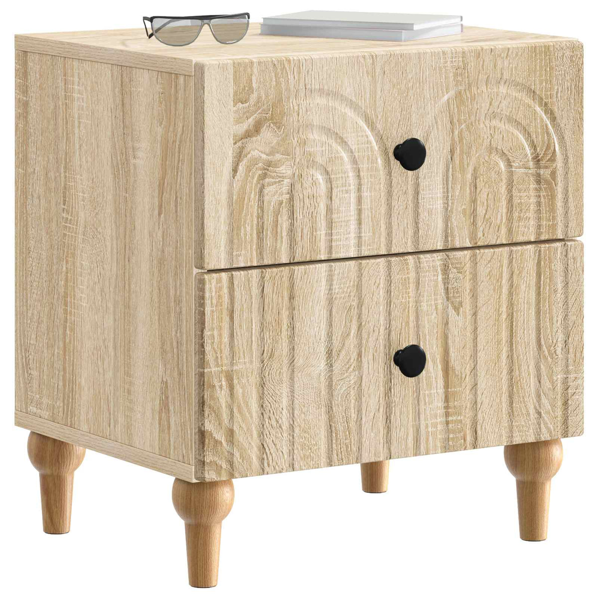 vidaXL Bedside Cabinet Sonoma Oak 43 x 34.5 x 48 cm Engineered Wood