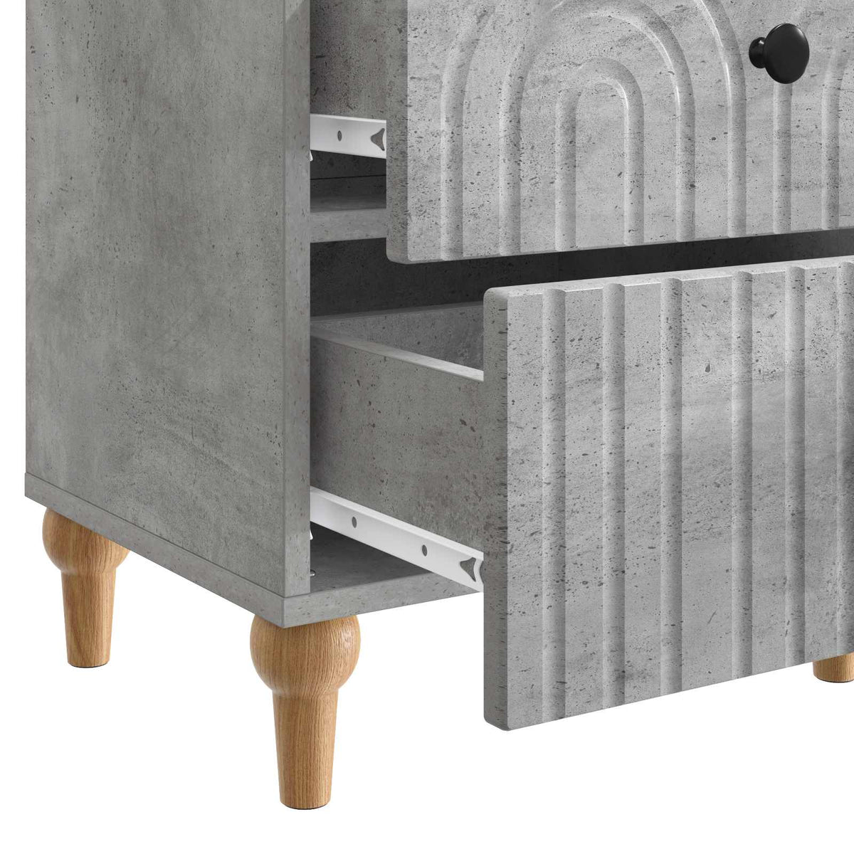vidaXL Bedside Cabinet Concrete Grey 43 x 34.5 x 48 cm Engineered Wood