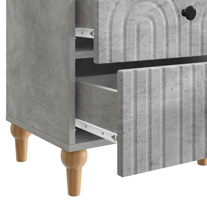 vidaXL Bedside Cabinet 2 pcs Concrete Grey 43 x 34.5 x 48 cm