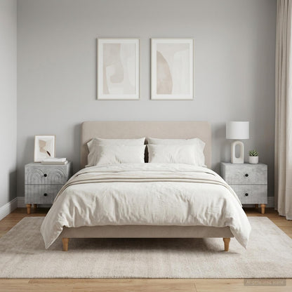vidaXL Bedside Cabinet 2 pcs Concrete Grey 43 x 34.5 x 48 cm