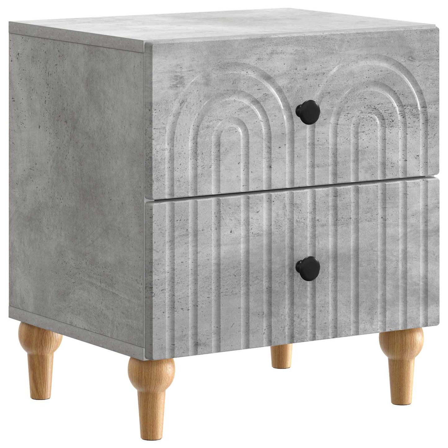 vidaXL Bedside Cabinet 2 pcs Concrete Grey 43 x 34.5 x 48 cm