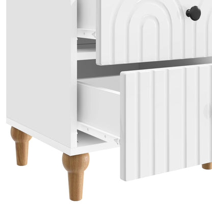 vidaXL Bedside Cabinet with Drawer High Gloss White 43 x 34.5 x 48 cm