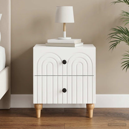 vidaXL Bedside Cabinet with Drawer High Gloss White 43 x 34.5 x 48 cm