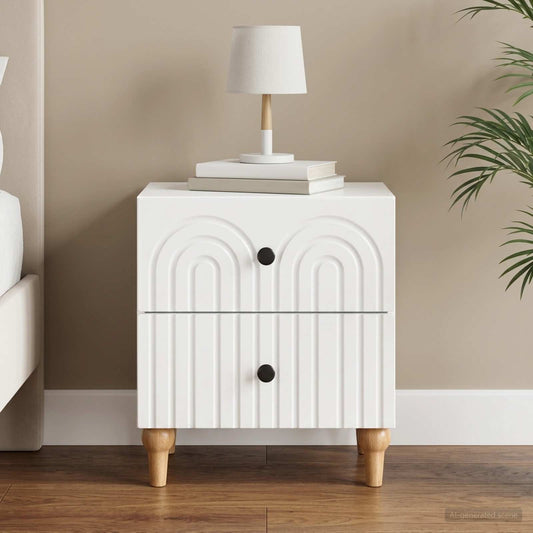 vidaXL Bedside Cabinet with Drawer High Gloss White 43 x 34.5 x 48 cm