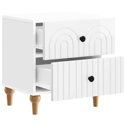 vidaXL Bedside Cabinet 2 pcs High Gloss White 43 x 34.5 x 48 cm