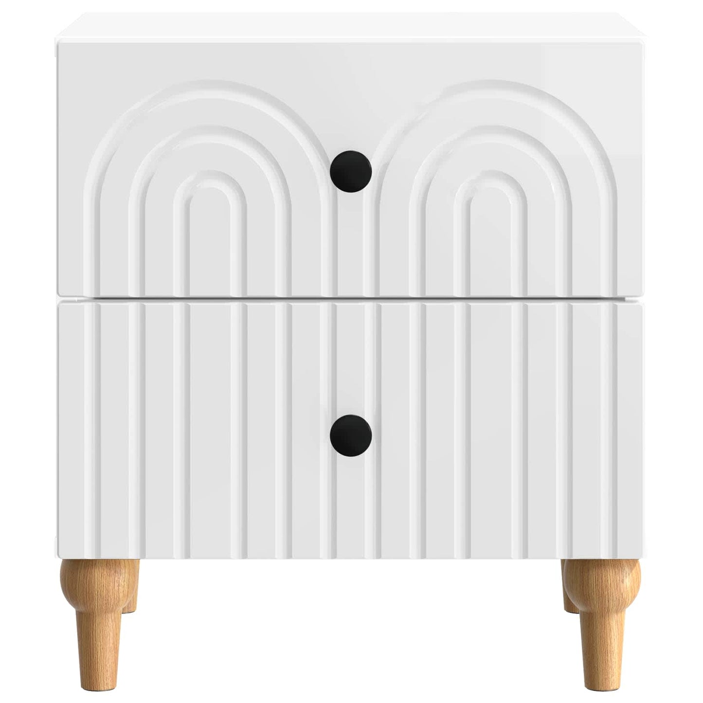vidaXL Bedside Cabinet 2 pcs High Gloss White 43 x 34.5 x 48 cm