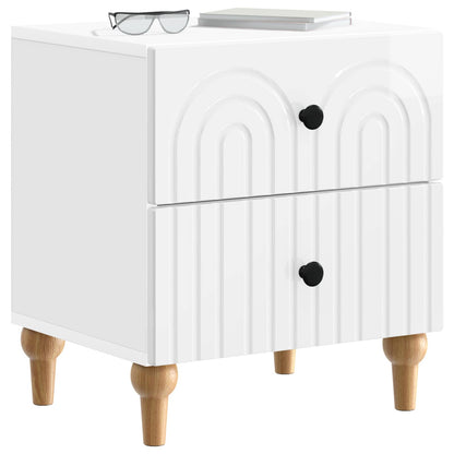 vidaXL Bedside Cabinet 2 pcs High Gloss White 43 x 34.5 x 48 cm