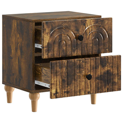 vidaXL Bedside Cabinet Smoked Oak 43 x 34.5 x 48 cm Engineered Wood