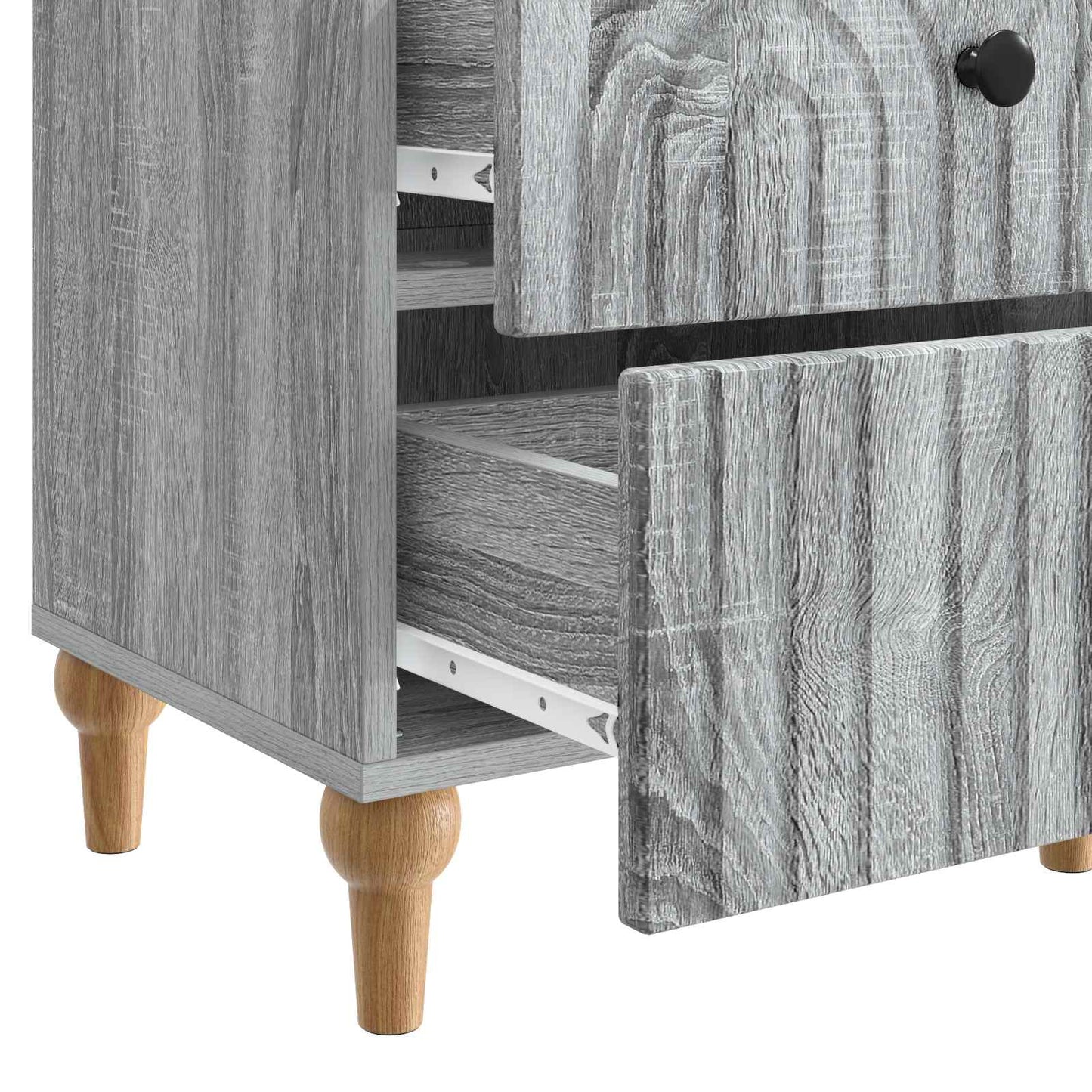 vidaXL Bedside Cabinet with Drawer 2 pcs Grey Sonoma 43 x 34.5 x 48 cm