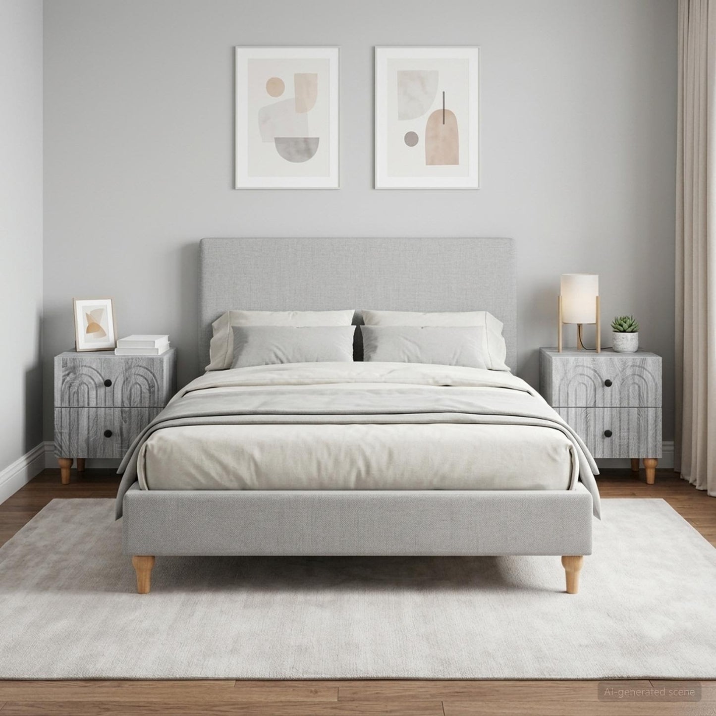 vidaXL Bedside Cabinet with Drawer 2 pcs Grey Sonoma 43 x 34.5 x 48 cm