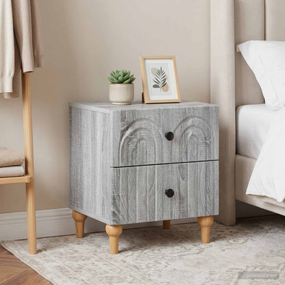 vidaXL Bedside Cabinet with Drawer 2 pcs Grey Sonoma 43 x 34.5 x 48 cm