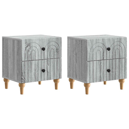vidaXL Bedside Cabinet with Drawer 2 pcs Grey Sonoma 43 x 34.5 x 48 cm