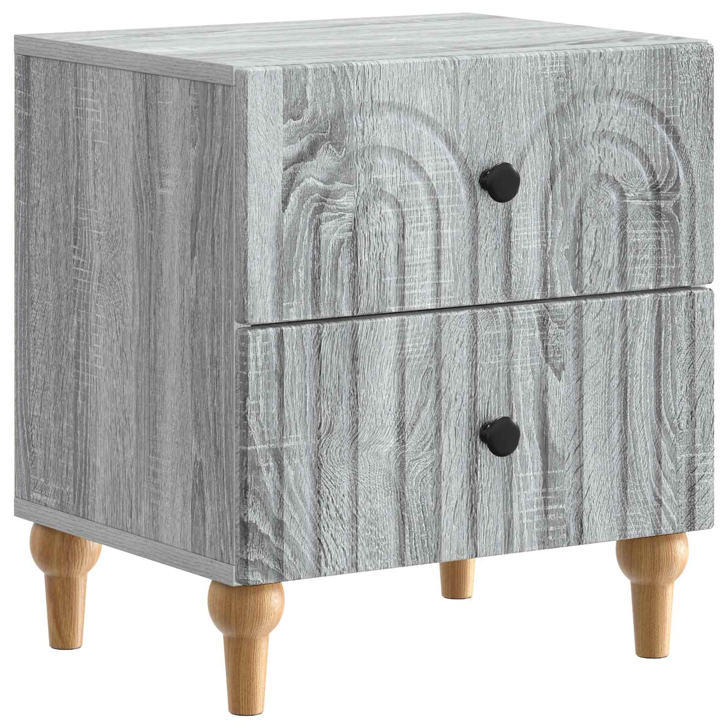 vidaXL Bedside Cabinet with Drawer 2 pcs Grey Sonoma 43 x 34.5 x 48 cm