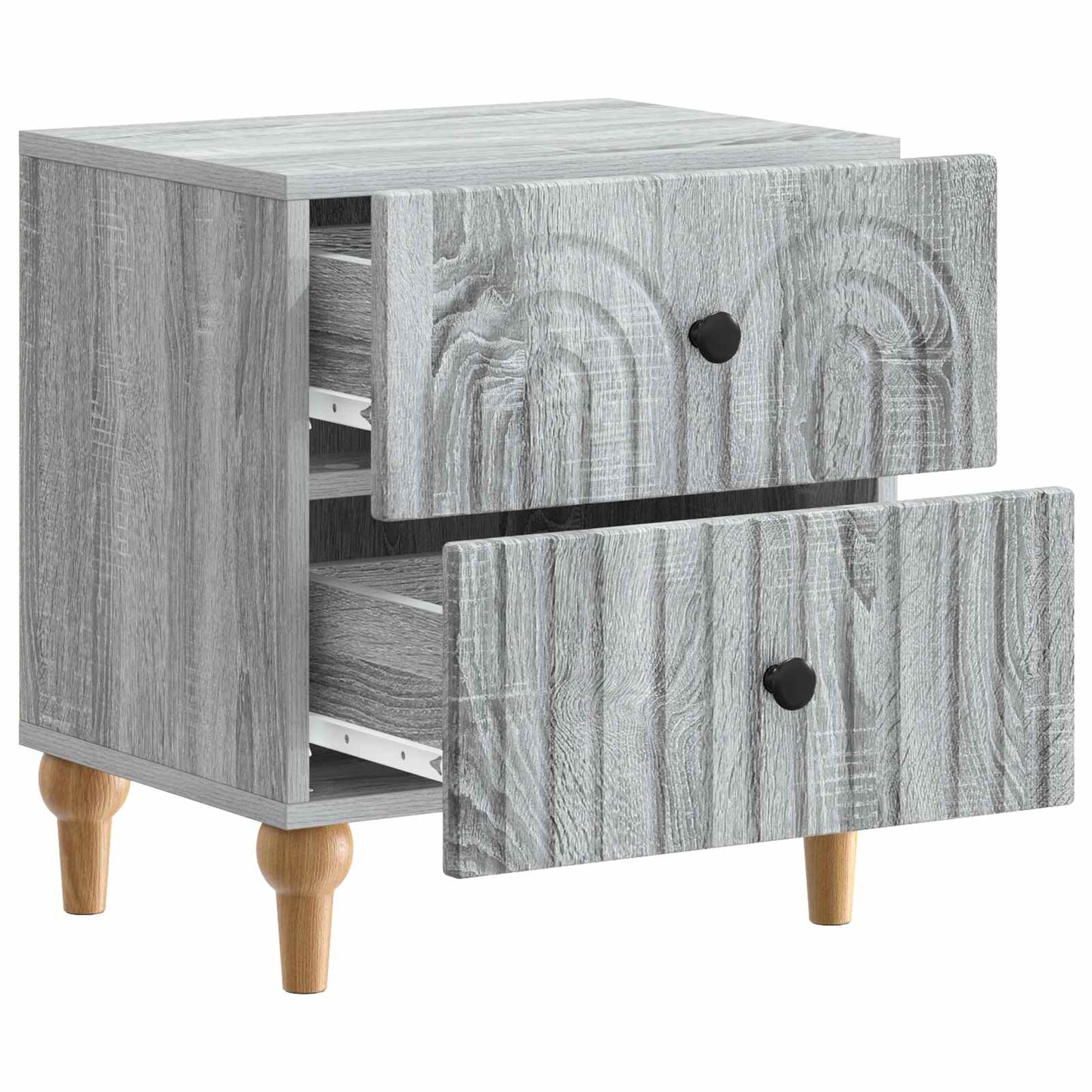 vidaXL Bedside Cabinet with Drawer 2 pcs Grey Sonoma 43 x 34.5 x 48 cm