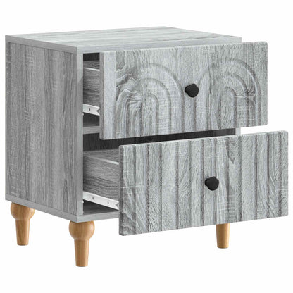 vidaXL Bedside Cabinet with Drawer 2 pcs Grey Sonoma 43 x 34.5 x 48 cm