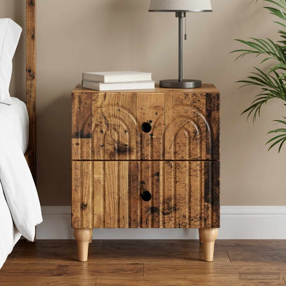 vidaXL Bedside Cabinet Old Wood 43 x 34.5 x 48 cm Engineered Wood