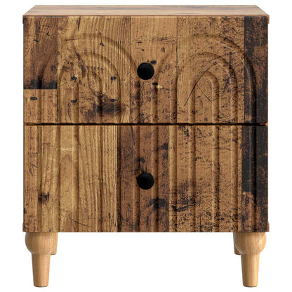 vidaXL Bedside Cabinet with Drawer 2 pcs Old Wood 43 x 34.5 x 48 cm