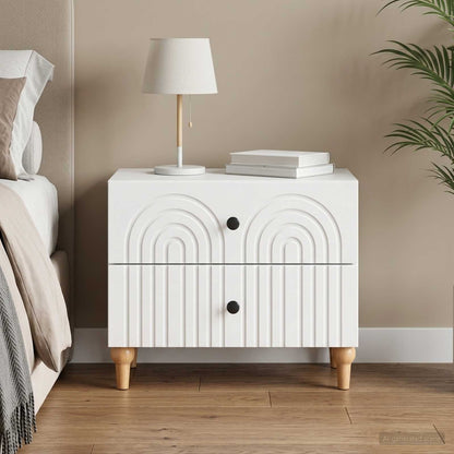 vidaXL Bedside Cabinet White 62 x 34.5 x 48 cm Engineered Wood