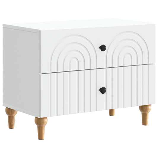 vidaXL Bedside Cabinet White 62 x 34.5 x 48 cm Engineered Wood